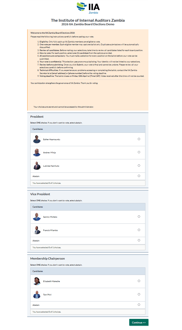 IIA Zambia — The Institute's 2026 board elections