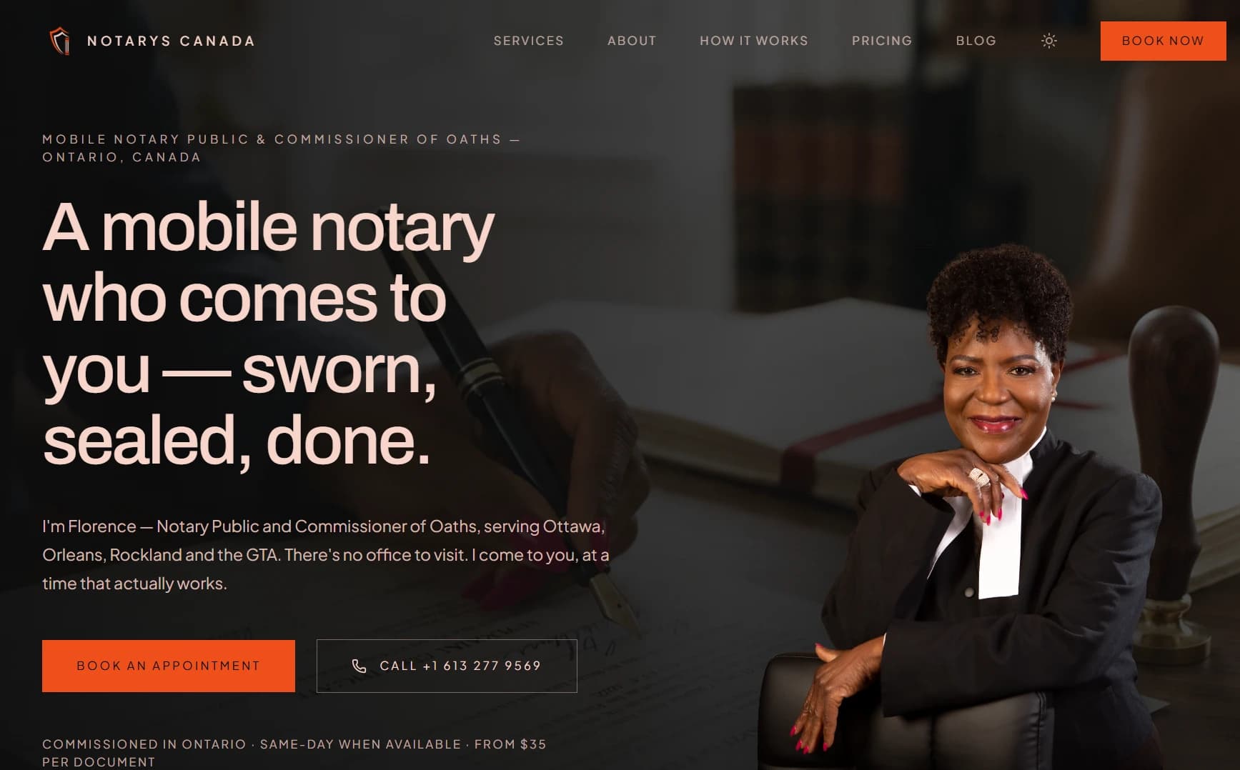 Notarys Canada — A mobile notary who comes to you, online