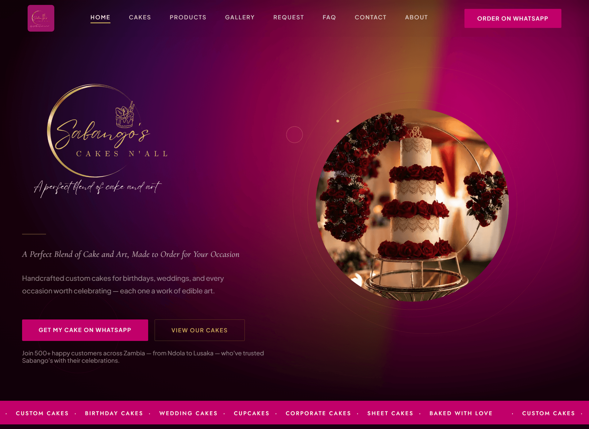 Sabango's Cakes — A boutique cake studio, made to order